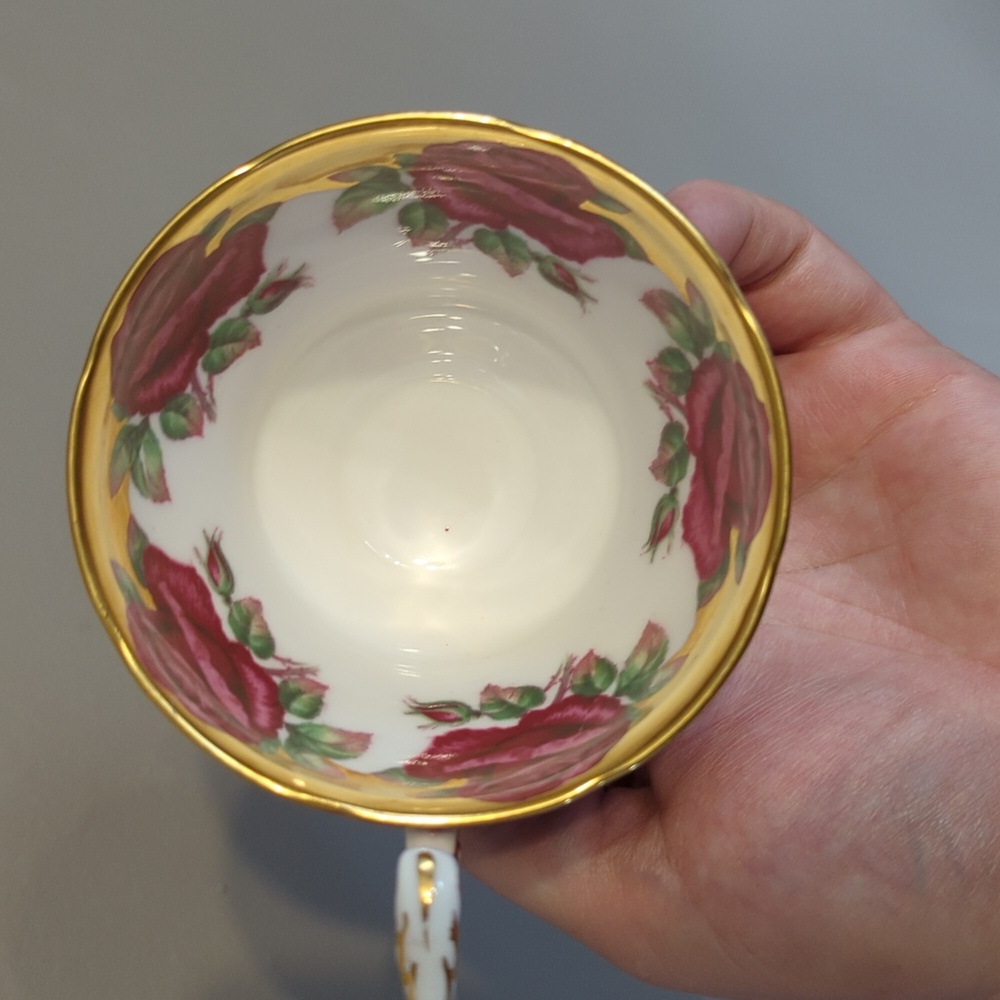 Rare Paragon Replacement Teacup Roses Gold Rim - Picture 4 of 5